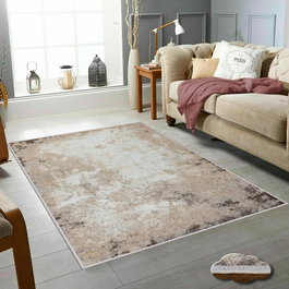 Conceptum Wookece312 Alfombra de Poliéster 80 x 150 cm Beige, Blanco, Visón